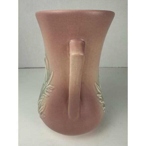 Vintage Hull Pink Vase Art Pottery Thistle Art Deco Vase 6” - Picture 6 of 9